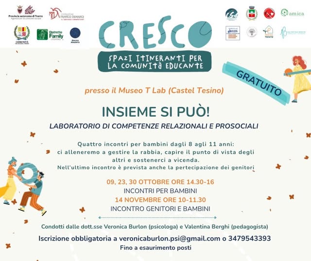 Locandina di Insieme si può! Laboratorio di competenze relazionali e prosociali